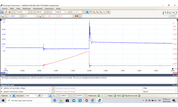 Внутренний пробой катушки-Вторичное напряжение (емкостной датчик Cx), питание катушки-Chevrolet-Spark 2009- : Image 1