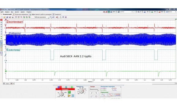 Осциллограммы датчиков коленвала распредвала