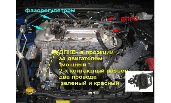 Как подключить осциллограф - Сигнал ДПКВ + ДПРВ - Toyota - Corolla 2006–2012 : Image 1