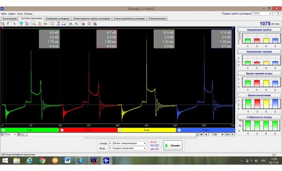 Эталон - Вторичное напряжение (емкостной датчик Cx) - Toyota - Carina ED 1985-1989 : Image 1